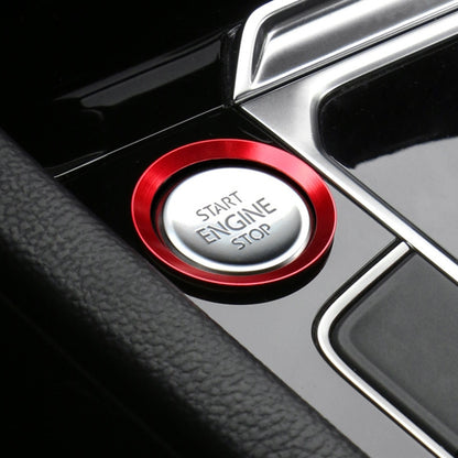 Car Engine Start Key Push Button Ring Trim Aluminum Alloy Sticker Decoration for Volkswagen(Red) by buy2fix