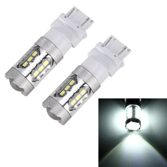 2 PCS T25 / 3156 5W 250LM 6000K Car Auto Turn Light Reversing Lights 16LEDs SMD-2835 Lamps, DC 12V(White Light) - Arrow Turn Lights by buy2fix | Online Shopping UK | buy2fix