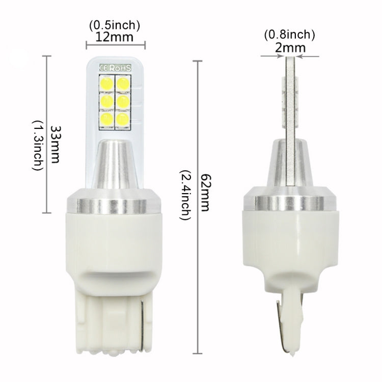 2 PCS T20 / 7440 12W 330LM Car Auto Turn Light Reversing Lights 12LEDs SMD-3030 Lamps, DC 12V-24V(Yellow Light) - Brake Lights by buy2fix | Online Shopping UK | buy2fix