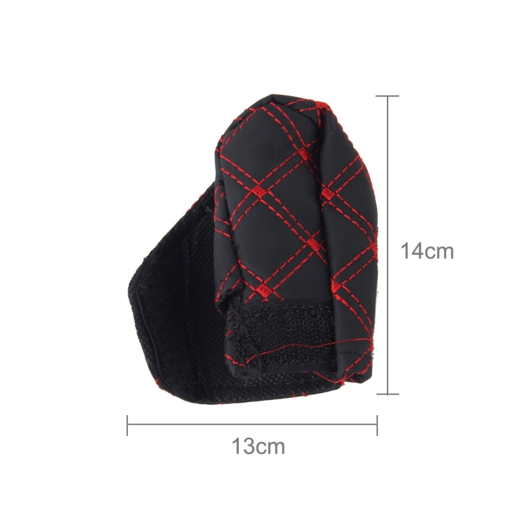 3 PCS Car Hand Brake Cover Shift Knob Gear Stick Cushion Sets Rear View Mirror Sets Cover Car Accessory Interior Decoration Pad(Red) by buy2fix