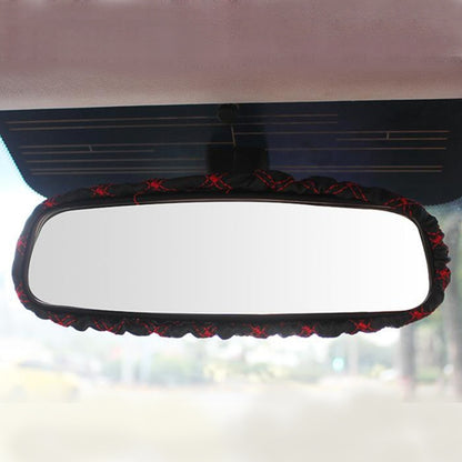 3 PCS Car Hand Brake Cover Shift Knob Gear Stick Cushion Sets Rear View Mirror Sets Cover Car Accessory Interior Decoration Pad(Red) by buy2fix