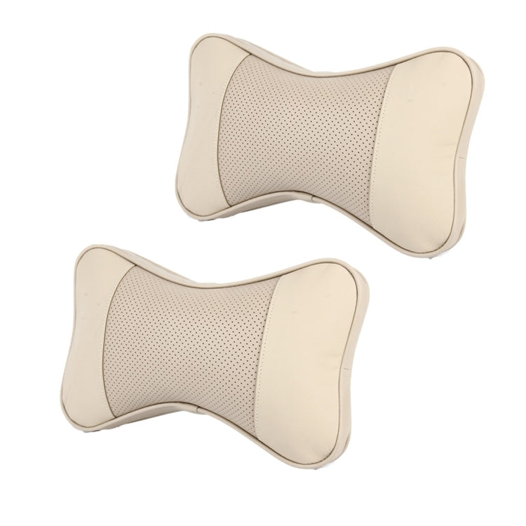 2 PCS MLC-06 Car Neck Pillow Soft Version Lovely Breathe Car Auto Head Neck Rest Cushion Headrest Pillow Pad (Khaki) by buy2fix
