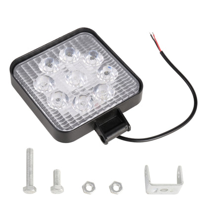 DC 10-30V 27W 2500LM 6000K Waterproof Vehicle Car Boat Marine External Work Lights Emergency Lights 60 Degrees Adjustable Flood Light LED Car Bulbs with 9 Intense Wafer LED Lights(White Light) - Work Lights by buy2fix | Online Shopping UK | buy2fix