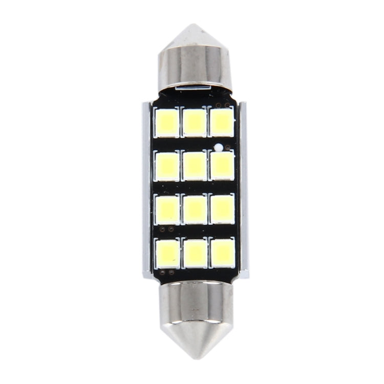 2 PCS 3.5W 250 LM 6000K 39MM 12 SMD-2835 LEDs Bicuspid Port Decoding Car Dome Lamp LED Reading Light, DC 12V(White Light) - Dome Lights by buy2fix | Online Shopping UK | buy2fix