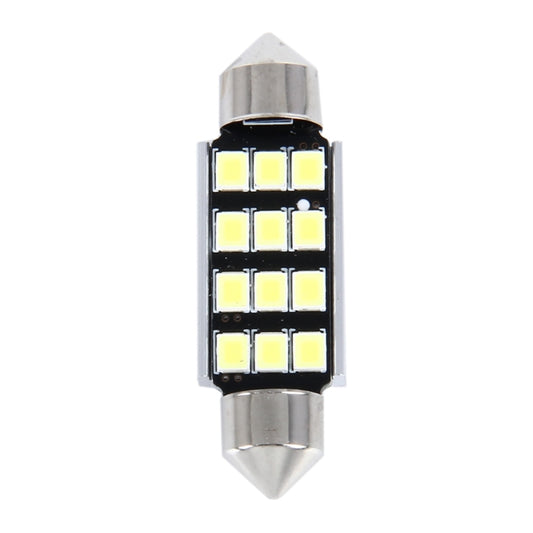 2 PCS 3.5W 250 LM 6000K 39MM 12 SMD-2835 LEDs Bicuspid Port Decoding Car Dome Lamp LED Reading Light, DC 12V(White Light) by buy2fix