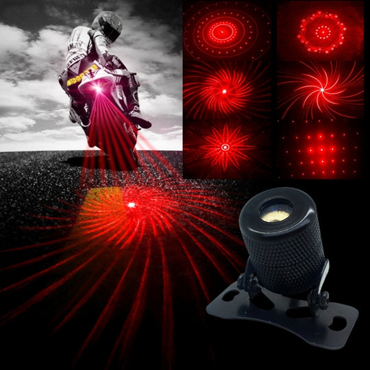200mW Universal Car And Motorcycle Rear-end Alarm 650nM Laser Fog Anti-Collision Warning Lamp with Six Pattern, DC 8-36V Cable Length: 60cm(Red Light)