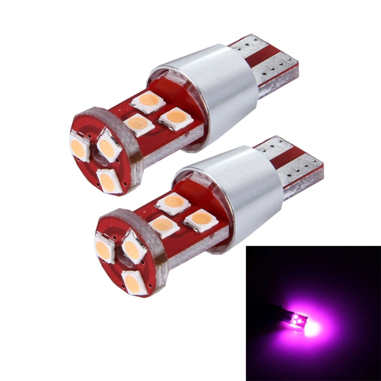 2 PCS T10 2.5W 9 SMD-3030 LED Car Clearance Lights Lamp, DC 12V(Pink Light) - Clearance Lights by buy2fix | Online Shopping UK | buy2fix