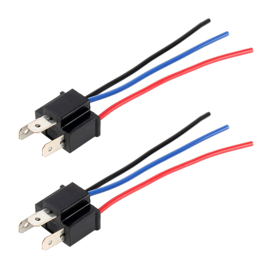 1 Pair H4 Bulb Holder Base Male Socket with Wire by buy2fix