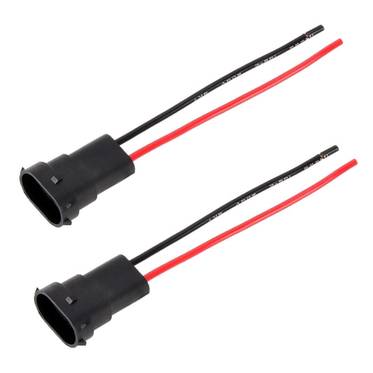 1 Pair H8 / H11 Bulb Holder Base Male Socket with Wire by buy2fix