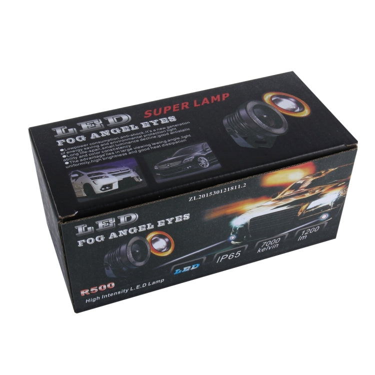 2 PCS 3.5 inch 10W 900 LM 6000K Car Fog Lights with Colorful Angle Eye Light, DC 12V(White Light) - Fog / Driving Lights by buy2fix | Online Shopping UK | buy2fix