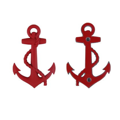 Ship Anchor Shape Car Auto Metal Free Stickers(Red) - 3D Metal Sticker by buy2fix | Online Shopping UK | buy2fix