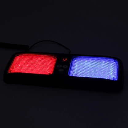 High qulaity DC 12V,9W LED Waterproof Car Sunshade Red Light And Blue Light Warning Lights Strobe Emergency Lights Flashing Light with 12 Kinds Flash Patterns - Warning Lights by buy2fix | Online Shopping UK | buy2fix