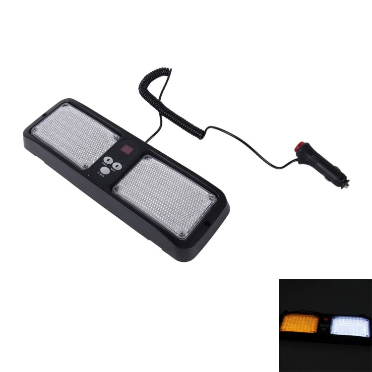 High qulaity DC 12V,9W LED Waterproof Car Sunshade Yellow Light + White Light Warning Lights Strobe Emergency Lights Flashing Light with 12 Kinds Flash Patterns - Warning Lights by buy2fix | Online Shopping UK | buy2fix