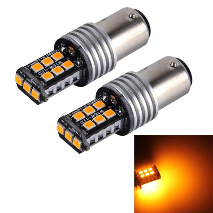 2 PCS 1157/BAY15D 3W 15 SMD-3528-LEDs Car Turn Light, DC 12V(Yellow Light) - Arrow Turn Lights by buy2fix | Online Shopping UK | buy2fix