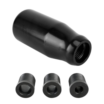 Universal Car Modified Gear Shift Knob Solid Color Smooth Auto Transmission Shift Lever Knob with Three Rubber Covers(Black) by buy2fix