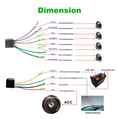 RK-535 Car Stereo Radio MP3 Audio Player with Remote Control, Support Bluetooth Hand-free Calling / FM / USB / SD Slot - Car MP3 & MP4 & MP5 by buy2fix | Online Shopping UK | buy2fix