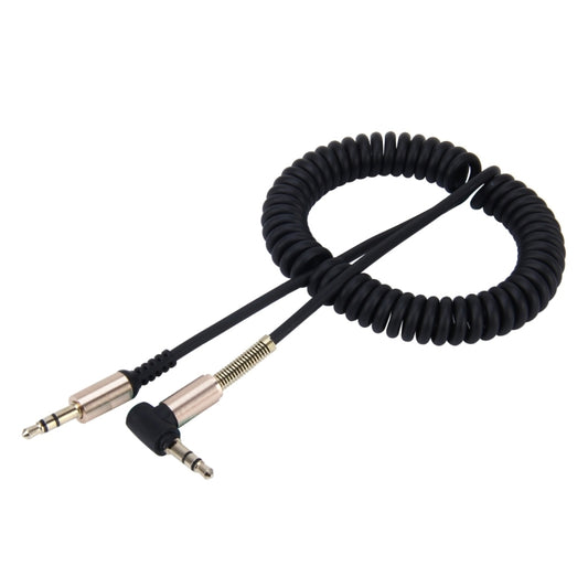 3.5mm 3-pole Male to Male Plug Audio AUX Retractable Coiled Cable, Length: 1.5m(Black) by buy2fix