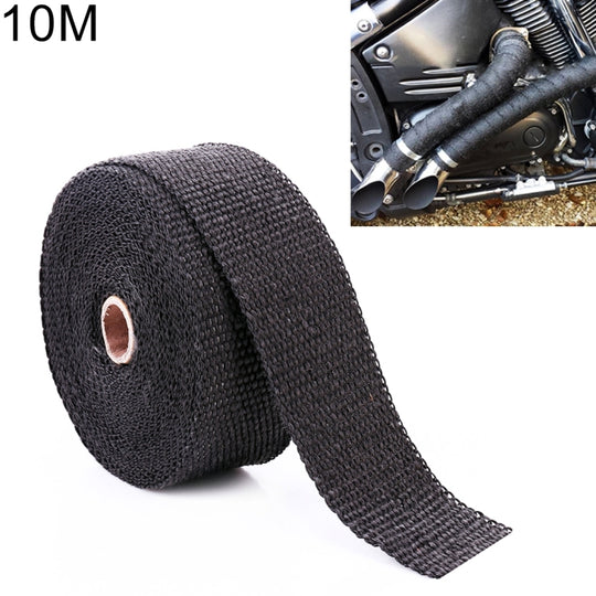 10m Cotton Material Exhaust Wrap Auto Motorcycle Exhaust Heat Shield Wrap Heat Resistant Wrap, Random Color Delivery
