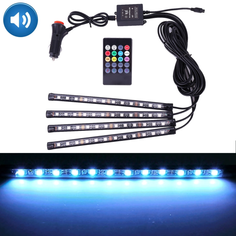 4 in 1 Universal Car Colorful Acoustic LED Atmosphere Lights Colorful Lighting Decorative Lamp, with 48LEDs SMD-5050 Lamps and Remote Control, DC 12V 7W - Atmosphere lights by buy2fix | Online Shopping UK | buy2fix