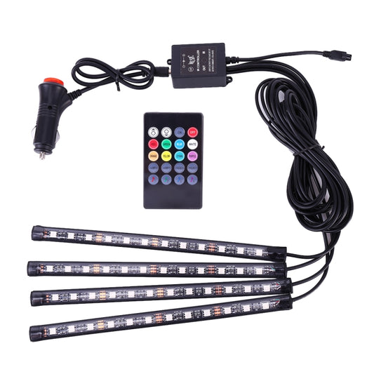 4 in 1 Universal Car Colorful Acoustic LED Atmosphere Lights Colorful Lighting Decorative Lamp, with 48LEDs SMD-5050 Lamps and Remote Control, DC 12V 7W by buy2fix