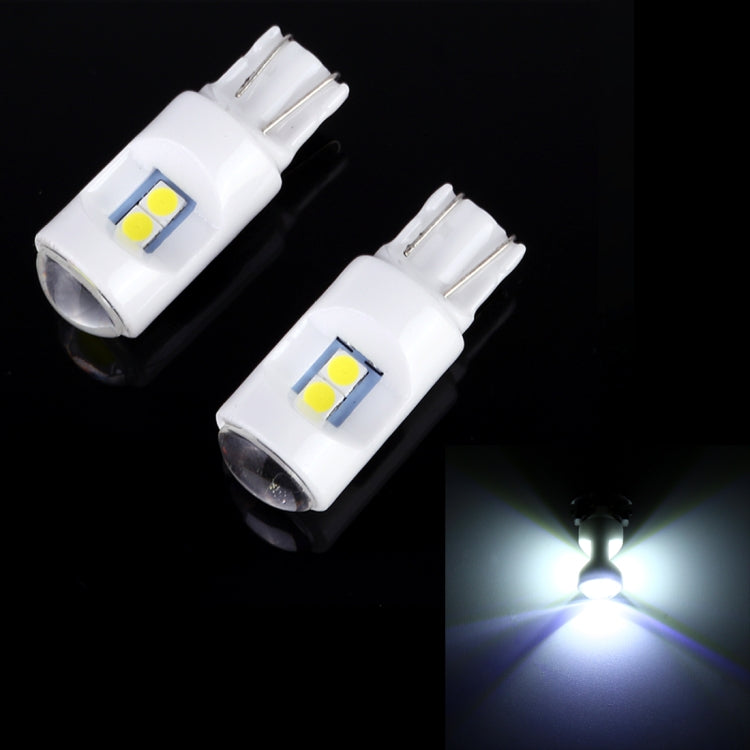2 PCS T10 / W5W / 194 DC 12V 1.2W 6LEDs SMD-3030 Car Reading Lamp Clearance Light, with Projector Lens Light(White Light) - Clearance Lights by buy2fix | Online Shopping UK | buy2fix