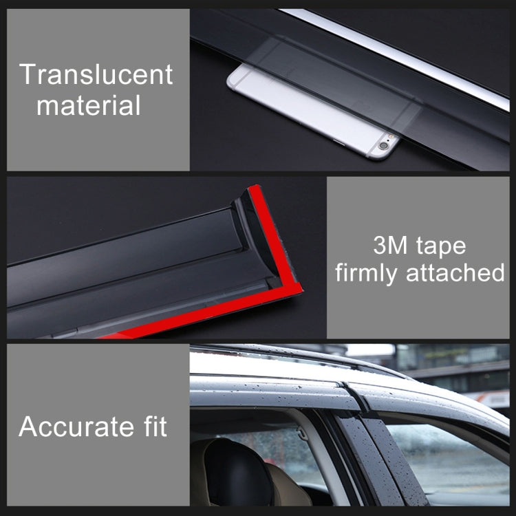 4 PCS Window Sunny Rain Visors Awnings Sunny Rain Guard for Ford Focus 2012-2018 Version Sedan - Window Foils & Solar Protection by buy2fix | Online Shopping UK | buy2fix