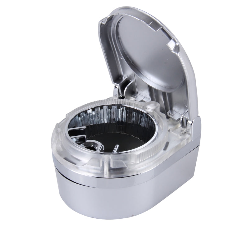 SHUNWEI SD-1201 Mini Portable Car Ashtray Blue LED Light for Dashboard Cigar Cigarette(Silver) - Ashtrays by buy2fix | Online Shopping UK | buy2fix