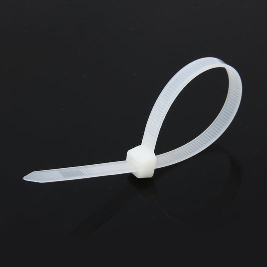 100pcs /Pack 8mm*200mm Nylon Cable Ties(White) by buy2fix