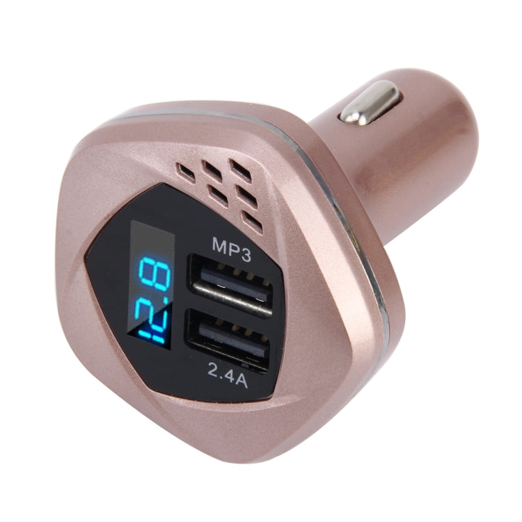 HSC HSC-103 12-24V Car Charger Dual USB Adapter with Voltage Monitoring Wireless Bluetooth MP3 2.4A Output Car Cigarette Lighter - Bluetooth Car Kits by buy2fix | Online Shopping UK | buy2fix