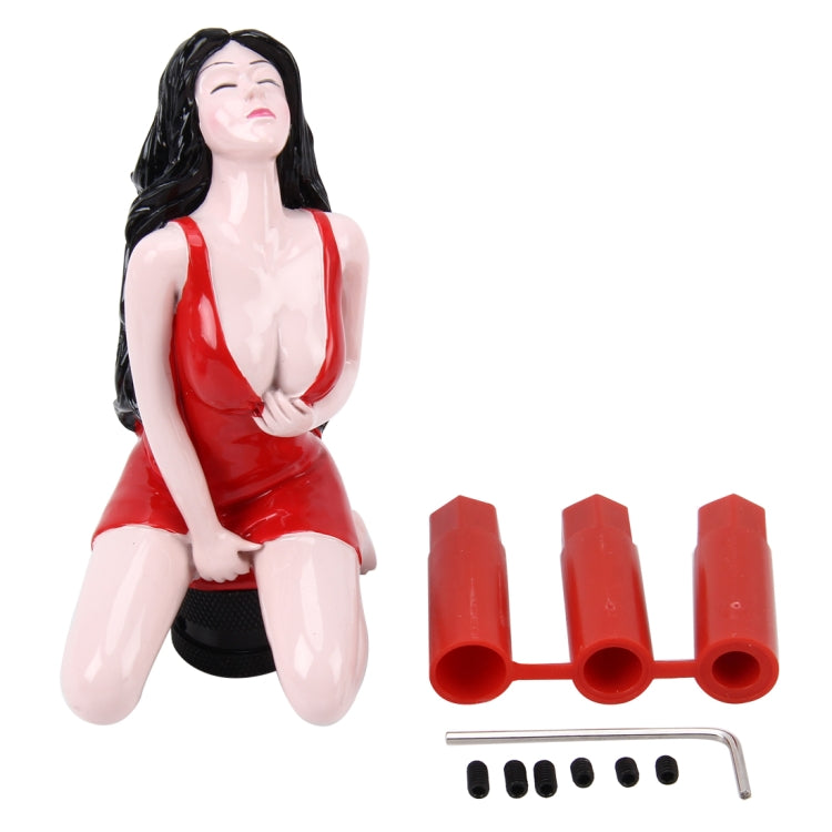 Universal Sexy Beauty Shape ABS Manual or Automatic Gear Shift Knob with Three Rubber Covers Fit for All Car(Red) - Shift Knob by buy2fix | Online Shopping UK | buy2fix