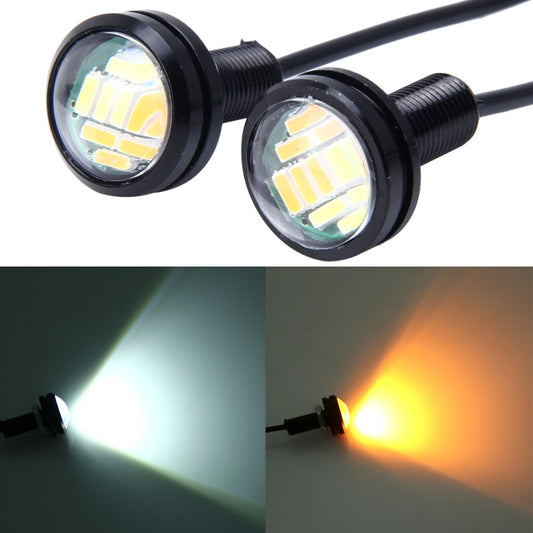 2 PCS 2W (White + Yellow Light) Car Auto Eagle Eyes Fog Light Turn Light with 12 SMD-4014 LED Lamps, DC 12V Cable Length: 55cm - Eagle Eye Lamps by buy2fix | Online Shopping UK | buy2fix