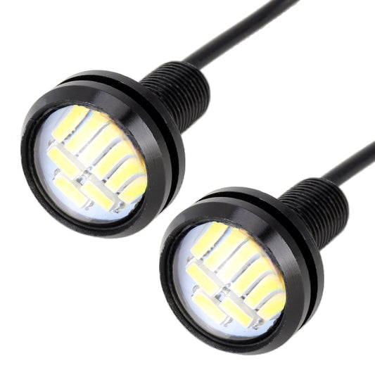 2 PCS 2W Car Auto Eagle Eyes Fog Light Turn Light with 12 SMD-4014 LED Lamps, DC 12V Cable Length: 55cm(White Light) by buy2fix