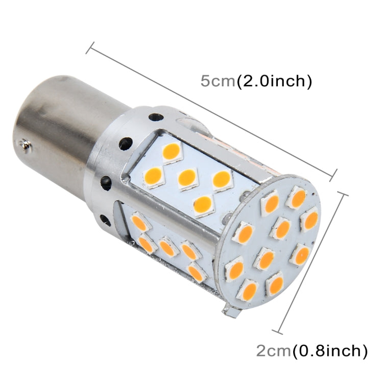 1156/BA15S DC 12V 18W Car Auto Turn Light  Backup Light with 33LEDs SMD-3030 Lamps (Yellow Light) - Arrow Turn Lights by buy2fix | Online Shopping UK | buy2fix