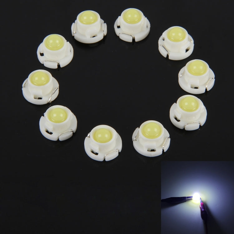 10PCS 2W T4.7 Wedge Instrument Panel LED Light Dashboard Gauge Cluster Indicator Lamp Bulb (White Light) - Instrument Lights by buy2fix | Online Shopping UK | buy2fix