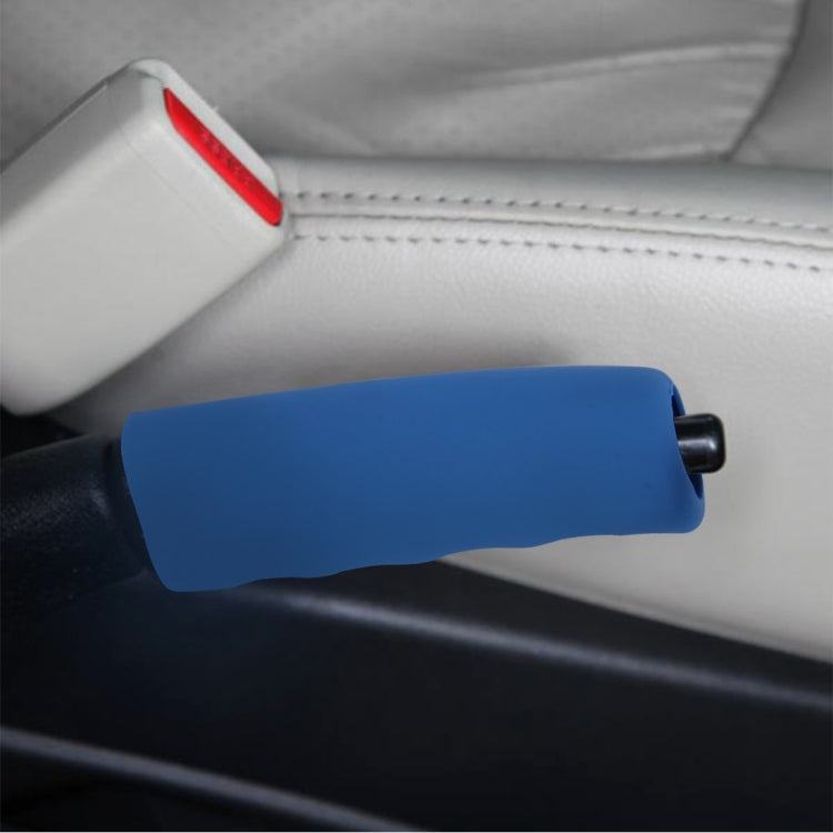 Rubber Car Hand Brake Cover Shift Knob Gear Stick Cushion Cover Car Accessory Interior Decoration Pad(Blue) by buy2fix