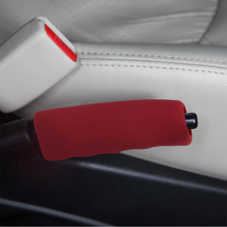 Rubber Car Hand Brake Cover Shift Knob Gear Stick Cushion Cover Car Accessory Interior Decoration Pad(Red) by buy2fix