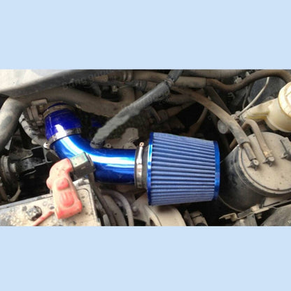Universal  Air Intake Pipe Super Power Flow Air Intakes Short Cold Racing Aluminium Air Intake Pipe Hose with Cone Filter Kit System (Blue) - In Car by buy2fix | Online Shopping UK | buy2fix