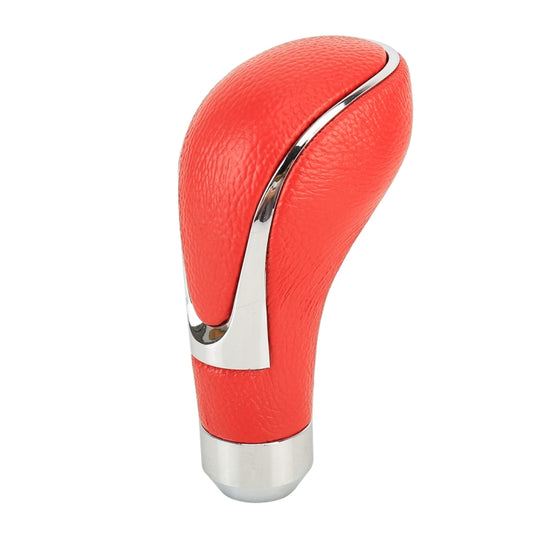 Universal Car PU Leather and Metal Gear Shift Knob Modified Auto Car Transmission Shift Lever Knob(Red) by buy2fix