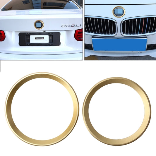 2 PCS/Set Zinc Alloy Steering Wheel Decoration Ring Sticker Logo Car Styling Modification Car Front Logo Ring Decoration Rear Cover Trim Hood Emblem Rings for BMW 3 Series(Gold) by buy2fix