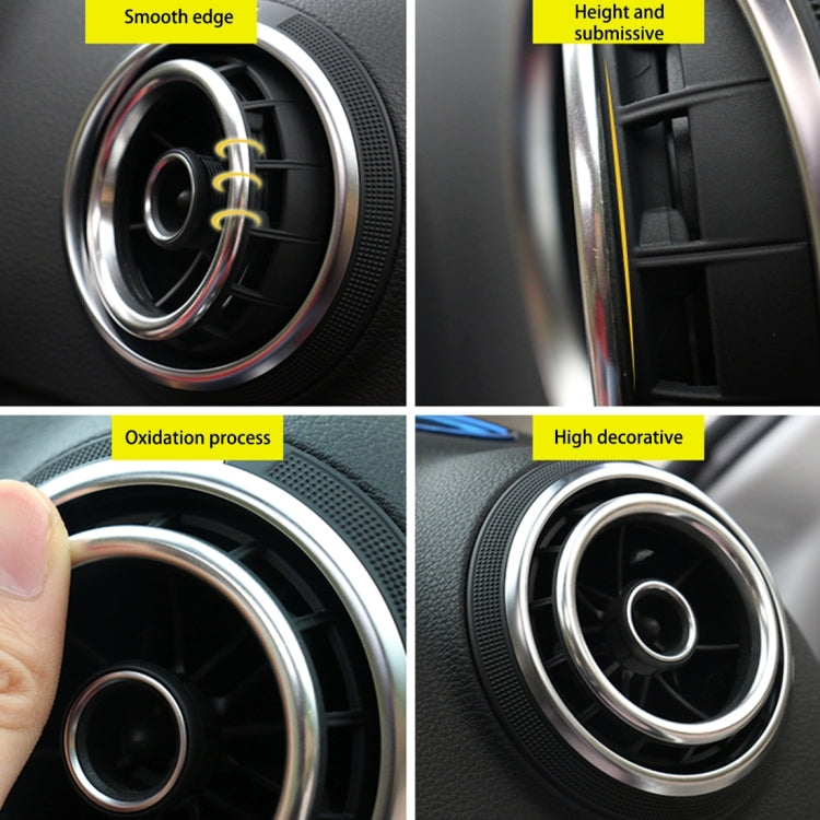 4 PCS Car Outlet Decorative Rings Aluminum Alloy Air Outlet Chrome Trim Ring Car Dashboard  Air Vents Cover Sticker Decoration for Audi A3(Magenta) - In Car by buy2fix | Online Shopping UK | buy2fix
