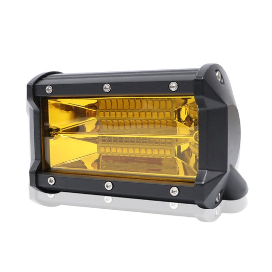 5 inch 18W 24 LED Waterproof IP67 Two Bar Modified Off-road Lights Spotlight Light Car Work Lights, DC 9-48V(Yellow Light) by buy2fix