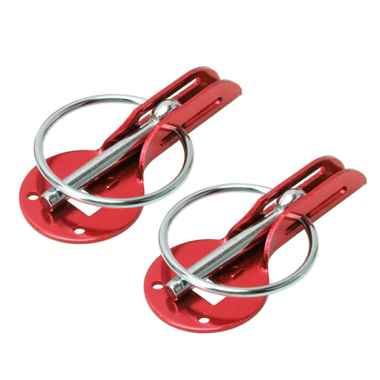 A Pair Universal Automobile Engine Cover Lock Carbon Fiber Hood Lock Car Modification Cover Lock Pull-type Engine Cover Lock Mount Bonnet Hood Pins Lock for Car Modification(Red) by buy2fix