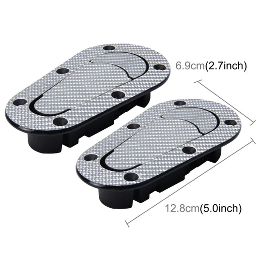 A Pair Car Carbon Fiber Cover Lock Modified Hood Lock General Racing Car Cover Lock(Carbon Grey) by buy2fix