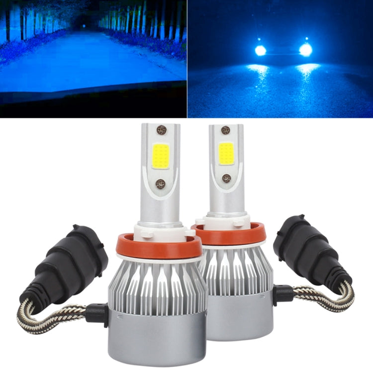 2 PCS H8/H9/H11 18W 1800 LM 8000K IP68 Casnbus Constant Current Car LED Headlight with 2 COB Lamps, DC 9-36V(Ice Blue Light) - LED Headlamps by buy2fix | Online Shopping UK | buy2fix