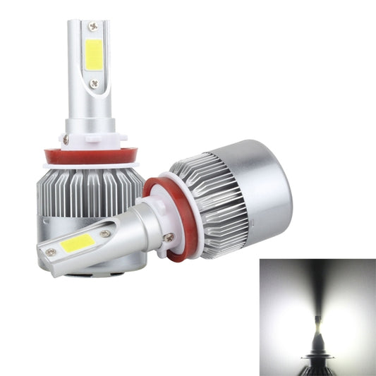 2 PCS H8/H9/H11 18W 1800 LM 6000K IP68 Casnbus Constant Current Car LED Headlight with 2 COB Lamps, DC 9-36V(White Light) - LED Headlamps by buy2fix | Online Shopping UK | buy2fix