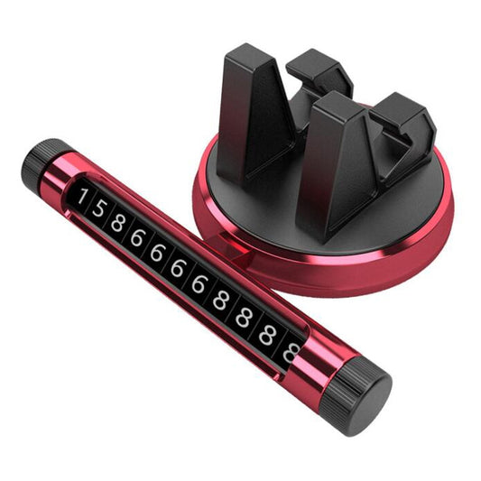Multi-function Car Instrument Panel Mobile Phone Holder Temporary Parking Card(Red) by buy2fix