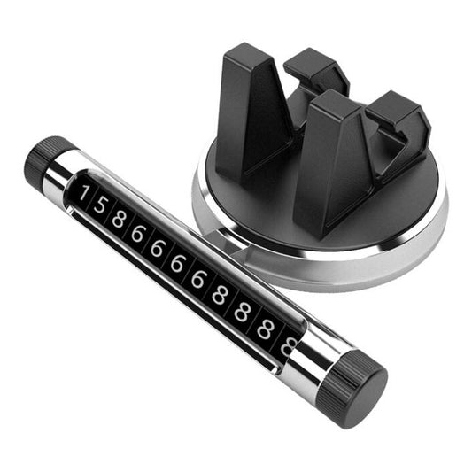 Multi-function Car Instrument Panel Mobile Phone Holder Temporary Parking Card(Silver) by buy2fix