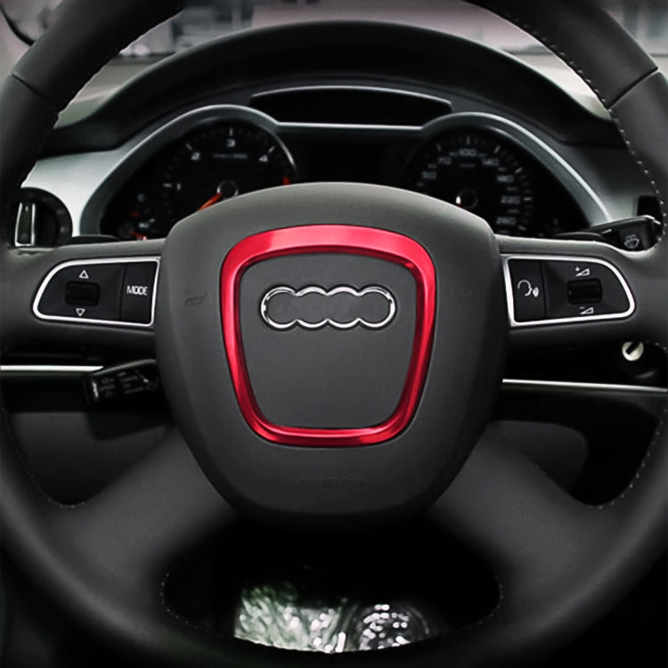 Car Auto Steering Wheel Decorative Ring Cover Trim Sticker Decoration for Audi(Red) by buy2fix