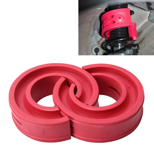 2 pièces voiture Auto C type amortisseur ressort pare-chocs puissance coussin tampon, espacement des ressorts: 27 mm, hauteur colloïde: 50 mm (rouge)