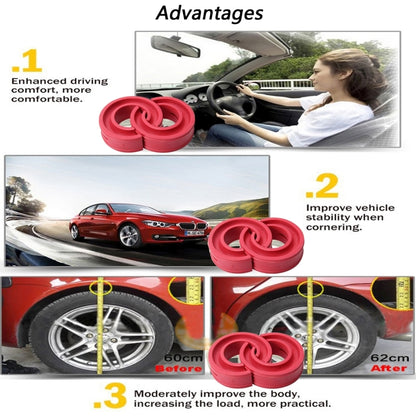 2 PCS Car Auto F Type Shock Absorber Spring Bumper Power Cushion Buffer, Spring Spacing: 13mm, Colloid Height: 36mm(Red) - In Car by buy2fix | Online Shopping UK | buy2fix